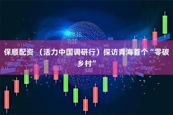 保顺配资 （活力中国调研行）探访青海首个“零碳乡村”